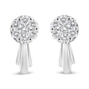 14K White Gold 3/4 Cttw Diamond Floral Cluster Drop and Dangle Stud Earrings (H-I Color, I1-I2 Clarity)-6