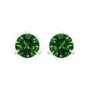 14K White Gold 1.0 Cttw 3-Prong Martini Set Lab Grown Green Diamond Solitaire Stud Earrings-1