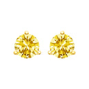 14K White Gold 3-Prong Martini Set 1.0 Cttw Yellow Lab Grown Diamond Solitaire Stud Earrings-5