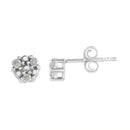 .925 Sterling Silver 1/10 cttw Prong Set Round-Cut Trio Diamond Stud Earrings (I-J Color, I3 Clarity)-6