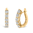 14k Yellow Gold 1/2 Cttw Diamond Cluster Hoop Earrings (H-I Color, SI2-I1 Clarity)-1