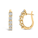 14k Yellow Gold 1/2 Cttw Diamond Cluster Hoop Earrings (H-I Color, SI2-I1 Clarity)-3