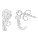 14K White Gold 1/2 cttw Round Cut Diamond Earrings (H-I, I1-I2)-5