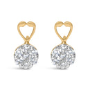 14K Yellow Gold 1ct. TDW Round-cut Diamond Earrings (I-J,SI2-I1)-4