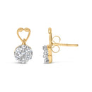 14K Yellow Gold 1ct. TDW Round-cut Diamond Earrings (I-J,SI2-I1)-5