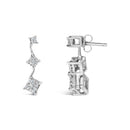 14K White Gold 1 cttw Princess Cut Diamond Earrings (G-H, VS1-VS2)-6