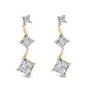 14K Yellow Gold 1 cttw Princess Cut Diamond Earrings (H-I, SI1-SI2)-5