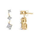 14K Yellow Gold 1 cttw Princess Cut Diamond Earrings (H-I, SI1-SI2)-7