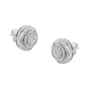 .925 Sterling Silver 1/4 Cttw Baguette and Round Diamond Swirl Love Knot Stud Earrings (I-J Color, I3 Clarity)-5