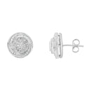 .925 Sterling Silver 1/4 Cttw Baguette and Round Diamond Swirl Love Knot Stud Earrings (I-J Color, I3 Clarity)-6
