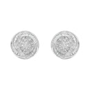 .925 Sterling Silver 1/4 Cttw Baguette and Round Diamond Swirl Love Knot Stud Earrings (I-J Color, I3 Clarity)-7