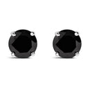 .925 Sterling Silver 1/2 Cttw Black Diamond Solitaire Stud Earrings-7