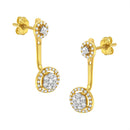 14K Yellow Gold Plated .925 Sterling Silver 5/8 Cttw Diamond Removable Stud and Dangle Earrings (I-J Color, I2-I3)-5