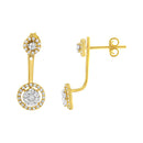 14K Yellow Gold Plated .925 Sterling Silver 5/8 Cttw Diamond Removable Stud and Dangle Earrings (I-J Color, I2-I3)-6