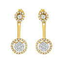 14K Yellow Gold Plated .925 Sterling Silver 5/8 Cttw Diamond Removable Stud and Dangle Earrings (I-J Color, I2-I3)-7