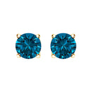 14K White Gold 1.00 Cttw Blue Lab Grown Diamond Stud Earrings with Screw Backs-7