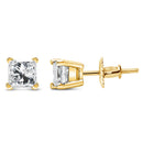 14K Yellow Gold 1/2 Cttw Princess Cut Diamond Solitaire Stud Earrings with Screwbacks (I-J Color, SI2-I1 Clarity)-6