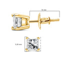 14K Yellow Gold 1/2 Cttw Princess Cut Diamond Solitaire Stud Earrings with Screwbacks (I-J Color, SI2-I1 Clarity)-8