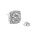 .925 Sterling Silver 1/4 cttw Round Cut Diamond Square Shape Milgrain Stud Earrings (I-J Color, I3 Clarity)-8