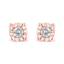 10K Yellow Gold Plated .925 Sterling Silver 1/10 Cttw Round Brilliant-Cut Diamond Miracle-Set Stud Earrings (J-K Color, I3 Clarity)-13