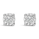 .925 Sterling Silver 1/10 Cttw Round Brilliant-Cut Lab Grown Diamond Miracle-Set Stud Earrings (F-G Color, VS1-VS2 Clarity)-6