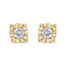 10K Yellow Gold Plated .925 Sterling Silver 1/10 Cttw Round Brilliant-Cut Diamond Miracle-Set Stud Earrings (J-K Color, I3 Clarity)-8