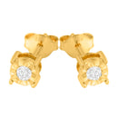 10K Yellow Gold Plated .925 Sterling Silver 1/10 Cttw Round Brilliant-Cut Diamond Miracle-Set Stud Earrings (J-K Color, I3 Clarity)-11