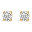 .925 Sterling Silver 1/10 Cttw Round Brilliant-Cut Lab Grown Diamond Miracle-Set Stud Earrings (F-G Color, VS1-VS2 Clarity)-9