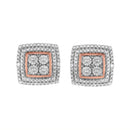 10K Yellow, White, and Rose Gold Plated Sterling Silver Diamond Accent Earrings (I-J Clarity, I3 Color)-7