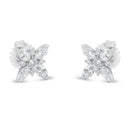 14K White Gold Marquise Diamond Flower Stud Earring (1.00 cttw, H-I Color, SI1-SI2 Clarity)-5