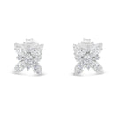 14K White Gold Marquise Diamond Flower Stud Earring (1.00 cttw, H-I Color, SI1-SI2 Clarity)-8