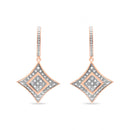 14K Rose Gold Plated .925 Sterling Silver Round-Cut Diamond Accent Dangle Rhombus Earrings (H-I Color, I2-I3 Clarity)-5