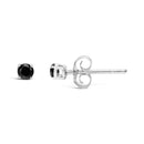 .925 Sterling Silver 1/2 Cttw Black Diamond Solitaire Stud Earrings-3