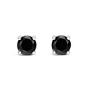 .925 Sterling Silver 1/2 Cttw Black Diamond Solitaire Stud Earrings-5