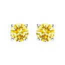 14K White Gold 1.0 Cttw Lab Grown Yellow Diamond Solitaire Stud Earrings (Yellow Color, VS2-SI1 Clarity)-5