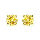 14K White Gold 1.0 Cttw Lab Grown Yellow Diamond Solitaire Stud Earrings (Yellow Color, VS2-SI1 Clarity)-6