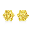 .925 Sterling Silver 1/4 Cttw Treated Yellow Diamond Floral Stud Earrings (Yellow Color, I1-I2 Clarity)-6