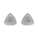 .925 Sterling Silver Diamond-Accented Trillion Shaped 4-Stone Halo-Style Stud Earrings (H-I Color, I2-I3 Clarity)-5