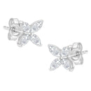 14K White Gold 1/2 Cttw Marquise Diamond 8 Stone Floral Leaf Stud Earrings (H-I Color, SI1-SI2 Clarity)-9