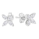 14K White Gold 1/2 Cttw Marquise Diamond 8 Stone Floral Leaf Stud Earrings (H-I Color, SI1-SI2 Clarity)-11
