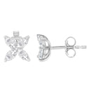14K White Gold 1/2 Cttw Marquise Diamond 8 Stone Floral Leaf Stud Earrings (H-I Color, SI1-SI2 Clarity)-12