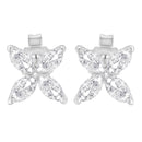 14K White Gold 1/2 Cttw Marquise Diamond 8 Stone Floral Leaf Stud Earrings (H-I Color, SI1-SI2 Clarity)-13