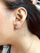 14K White Gold 1/2 Cttw Marquise Diamond 8 Stone Floral Leaf Stud Earrings (H-I Color, SI1-SI2 Clarity)-14