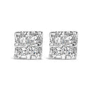 10k Yellow Gold Princess Diamond Quad Stud Earrings (1/4 cttw, J-K Color, I2-I3 Clarity)-5