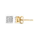 10k Yellow Gold Princess Diamond Quad Stud Earrings (1/4 cttw, J-K Color, I2-I3 Clarity)-7