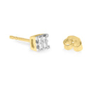 10k Yellow Gold Princess Diamond Quad Stud Earrings (1/4 cttw, J-K Color, I2-I3 Clarity)-8