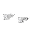 10K White Gold 3/4 Cttw Invisible Set Princess-Cut Diamond Composite Square Stud Earrings (H-I Color, SI2-I1 Clarity)-8