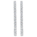 14K White Gold 2.0 Cttw Round Brilliant Cut Diamond Oblong Hinged Leverback Hoop Earrings (I-J Color, I1-I2 Clarity)-4