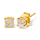 14K Yellow Gold 1/4 Cttw Invisible Set Princess-Cut Diamond Square Stud Earring (J-K Color, I1-I2 Clarity)-6
