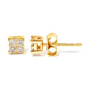 14K Yellow Gold 1/4 Cttw Invisible Set Princess-Cut Diamond Square Stud Earring (J-K Color, I1-I2 Clarity)-7
